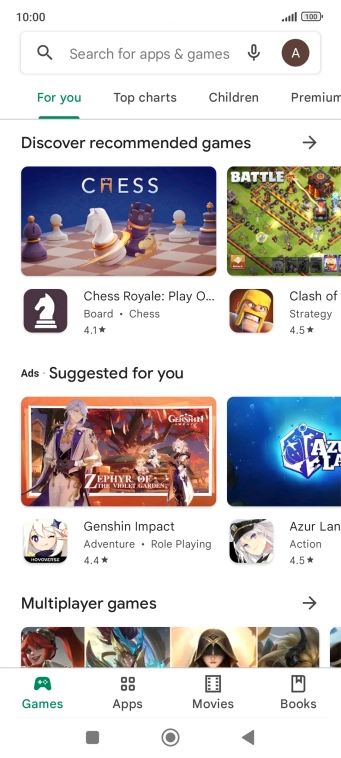 Press the profile icon.