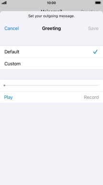 Press Default to select the default greeting.
