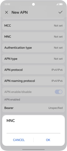Key in 10 and press OK.